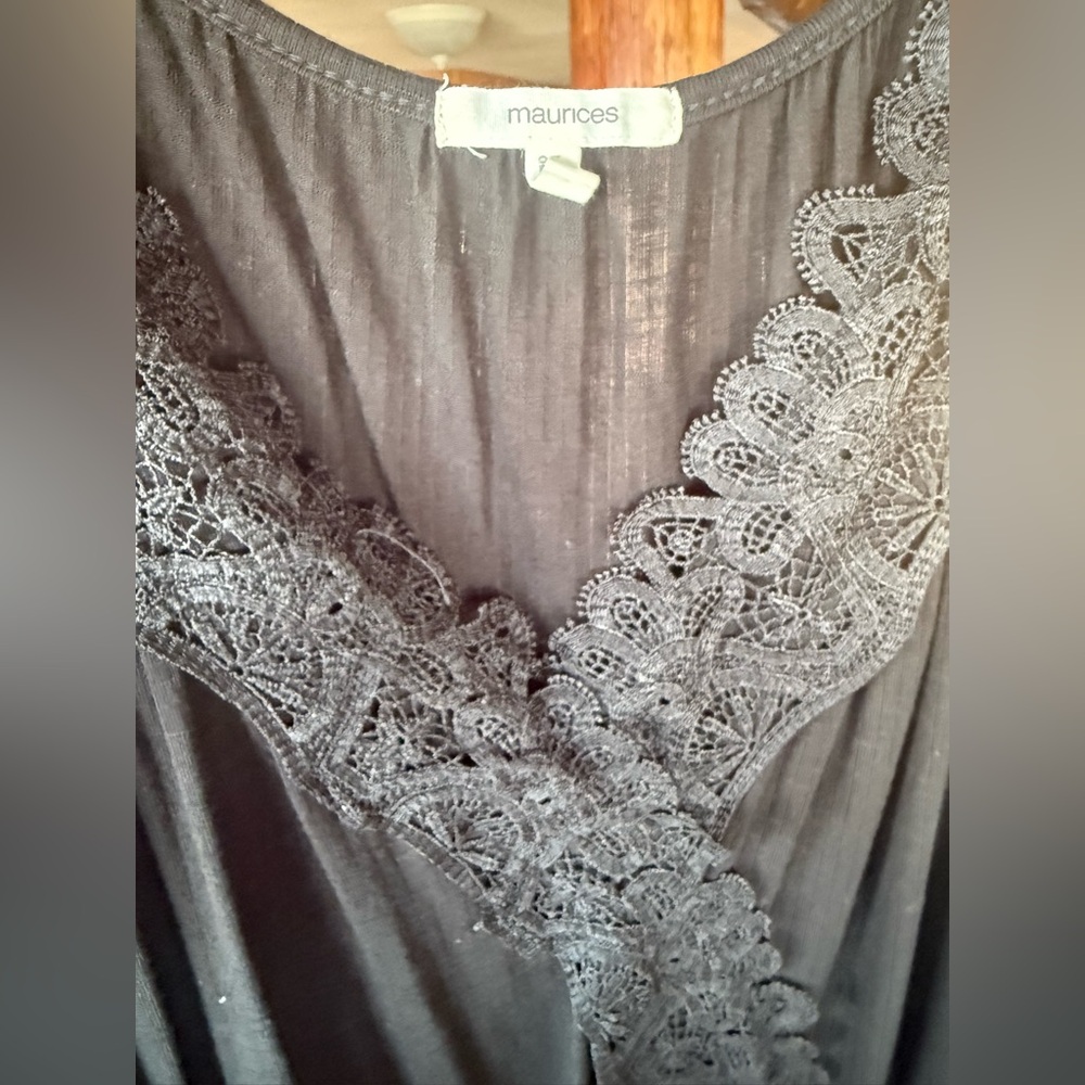 Maurice’s Black Lace-Trim Tank Top